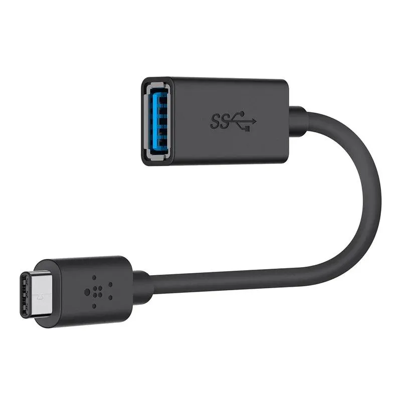 Belkin USB C to USB A Adapter with 5Gbps Data Transfer - Black