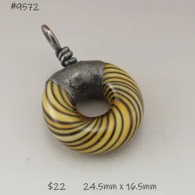 Black and Amber Tiger Twist Circle with Copper Electroforming