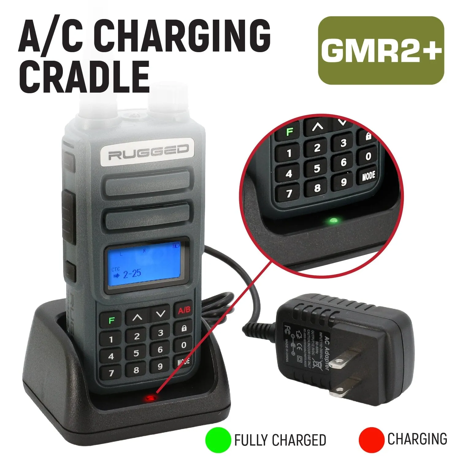 BUNDLE - Rugged GMR2 PLUS - GMRS / FRS Two Way Handheld Radio with Hand Mic