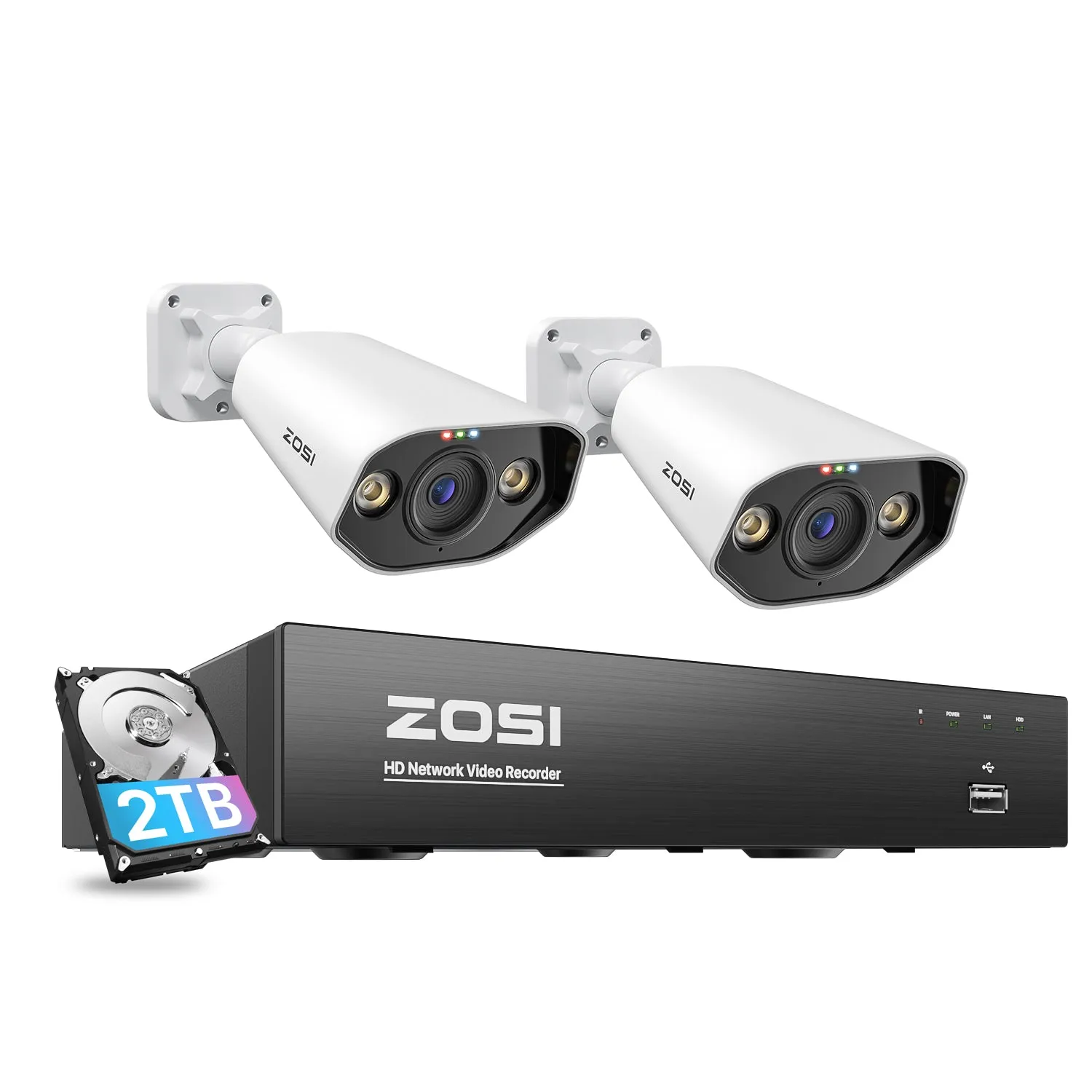 C182 4K 8 Channel Security System   Up to 8 Cameras   2TB Hard Drive