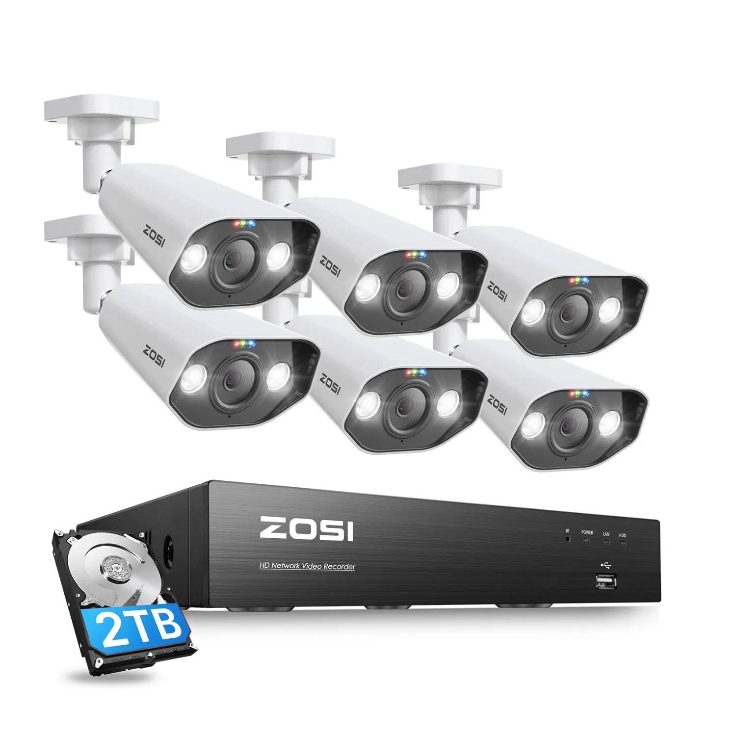 C182 4K 8 Channel Security System   Up to 8 Cameras   2TB Hard Drive