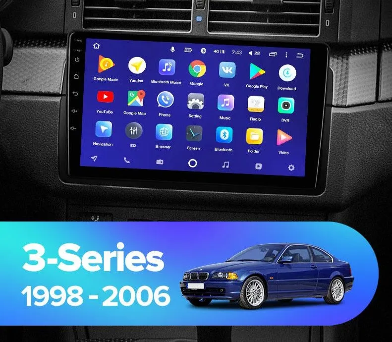 Car Dealz 10.2" Android 100 BMW 3-Series 3 Series E46 1998 - 2006 In Dash Plus OEM Fascia