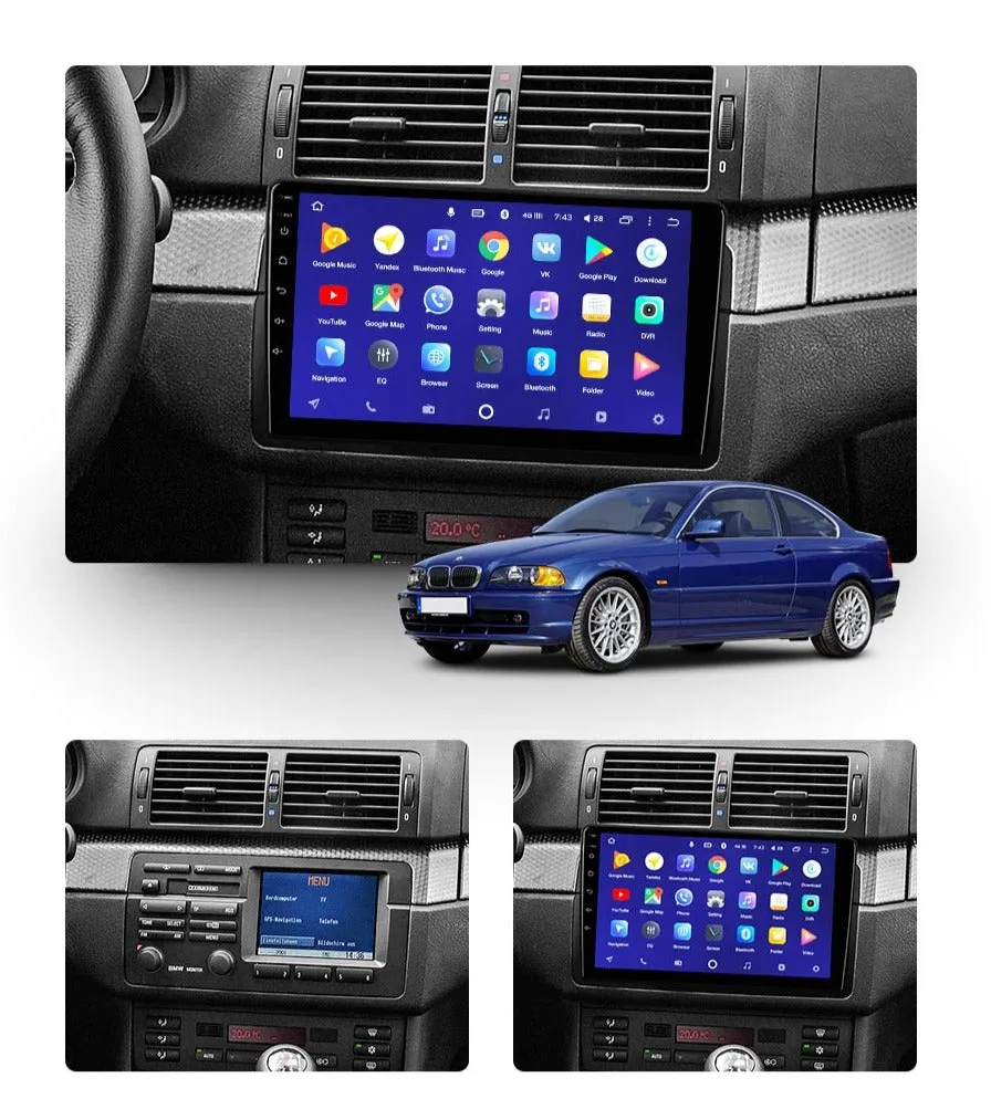 Car Dealz 10.2" Android 100 BMW 3-Series 3 Series E46 1998 - 2006 In Dash Plus OEM Fascia