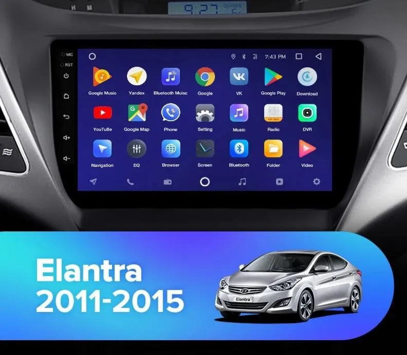 Car Dealz 10.2" Android 10.0 Hyundai Elantra 5 JK GD MD UD 2010-2016 In Dash Plus OEM Fascia