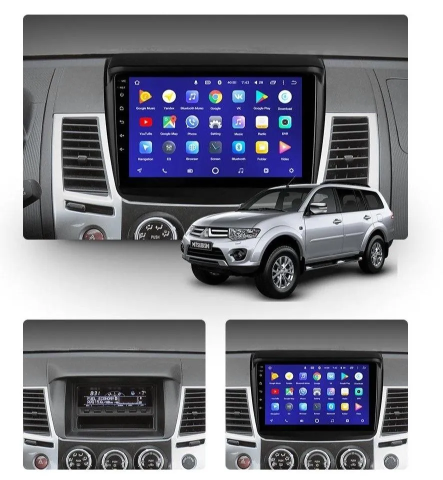 Car Dealz 10.2" Android 10.0 Mitsubishi PAJERO Sport 2 L200 Triton Challenger 2008-2016 In Dash Plus OEM Fascia