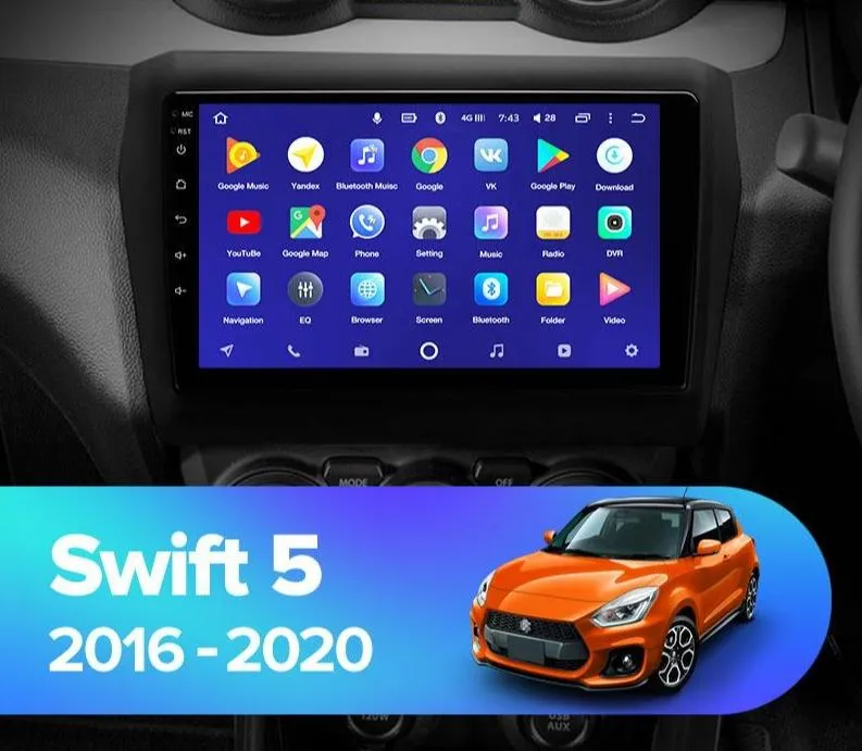 Car Dealz 10.2" Android 10.0 Suzuki Swift 5 2016 - 2020 In Dash Plus OEM Fascia