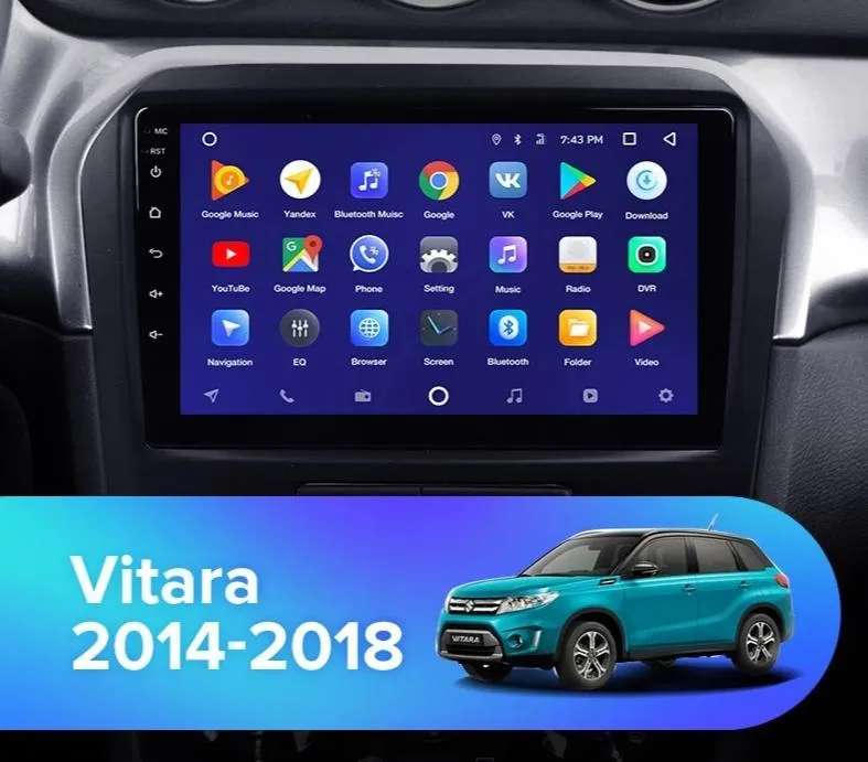 Car Dealz 10.2" Android 10.0 Suzuki Vitara 4 2014-2018 w CAM In Dash Plus OEM Fascia