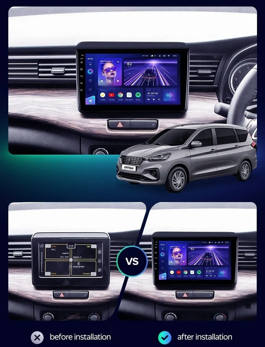 Car Dealz 10.2" Android 12.0 For Suzuki Ertiga 2018 - 2020 In Dash Plus OEM Fascia