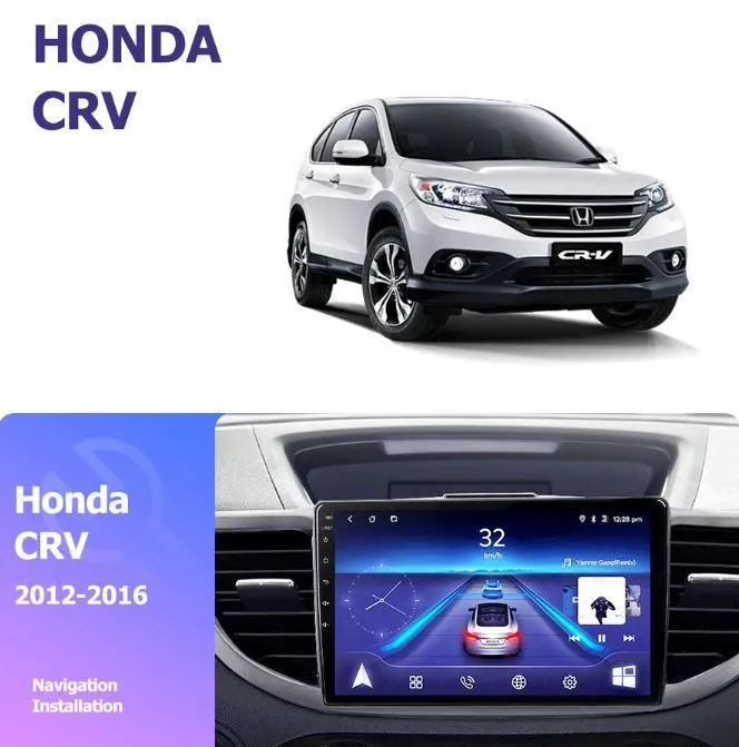 Car Dealz 9" Android 10.0 For Honda CRV 2012-2016 w CAM In Dash Plus OEM Fascia