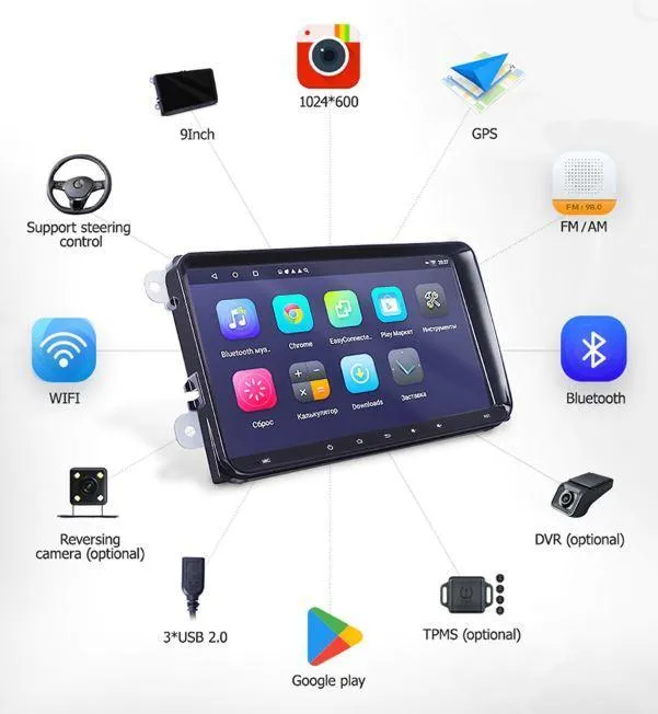 Car Dealz 9" Android 10.0 KIA Optima 3 K5 2011-2015 w CAM In Dash Plus OEM Fascia