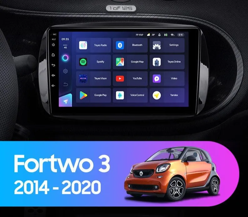 Car Dealz Elite 4G Data Model 10.2" Android 12.0 For Mercedes Benz Smart Fortwo 3 C453 A453 W453 2014 - 2020