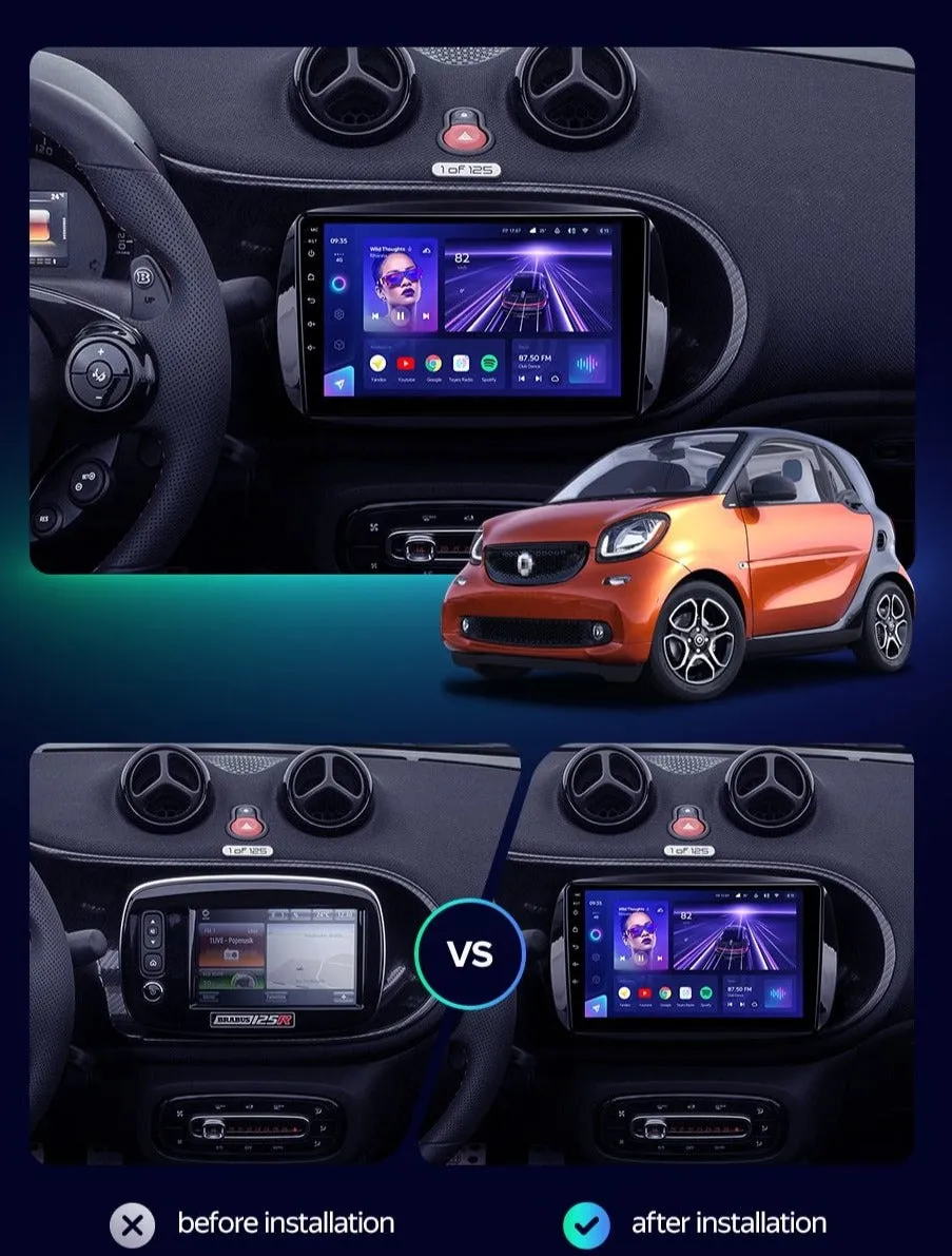 Car Dealz Elite 4G Data Model 10.2" Android 12.0 For Mercedes Benz Smart Fortwo 3 C453 A453 W453 2014 - 2020