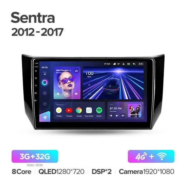 Car Dealz Elite 4G Data Model 10.2" Android 12.0 For Nissan Sentra B17 2012 - 2017 In Dash Plus OEM Fascia