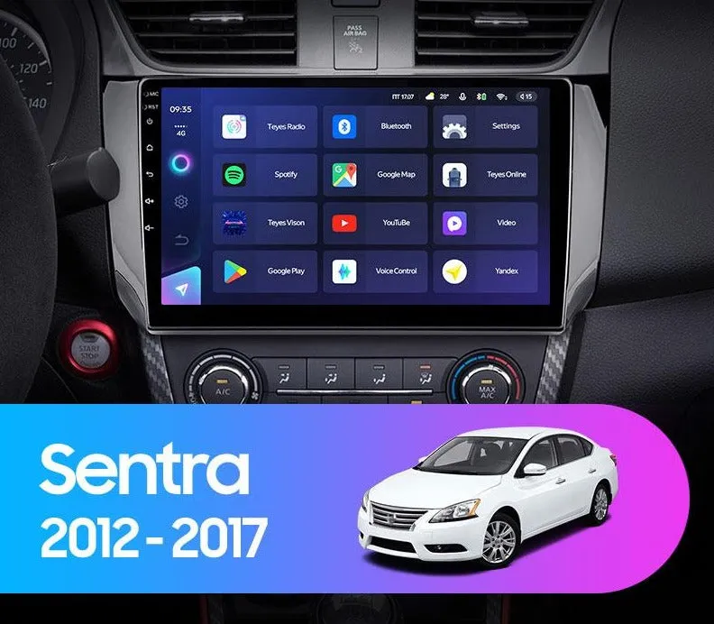 Car Dealz Elite 4G Data Model 10.2" Android 12.0 For Nissan Sentra B17 2012 - 2017 In Dash Plus OEM Fascia