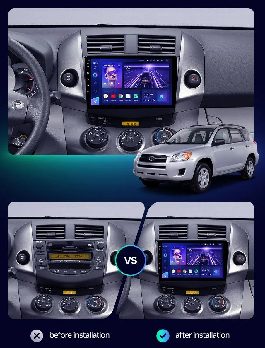 Car Dealz Elite 4G Data Model 10.2" Android 12.0 For Toyota RAV4 3 XA30 2005 - 2013 In Dash Plus OEM Fascia