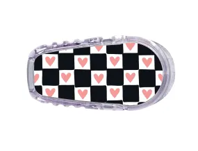 Checkered Hearts Dexcom G6 Transmitter Sticker