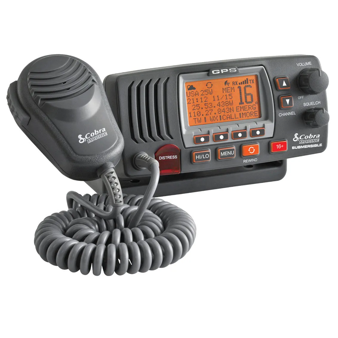 Cobra F77 Fixed VHF Marine Radio - Grey - In Stock