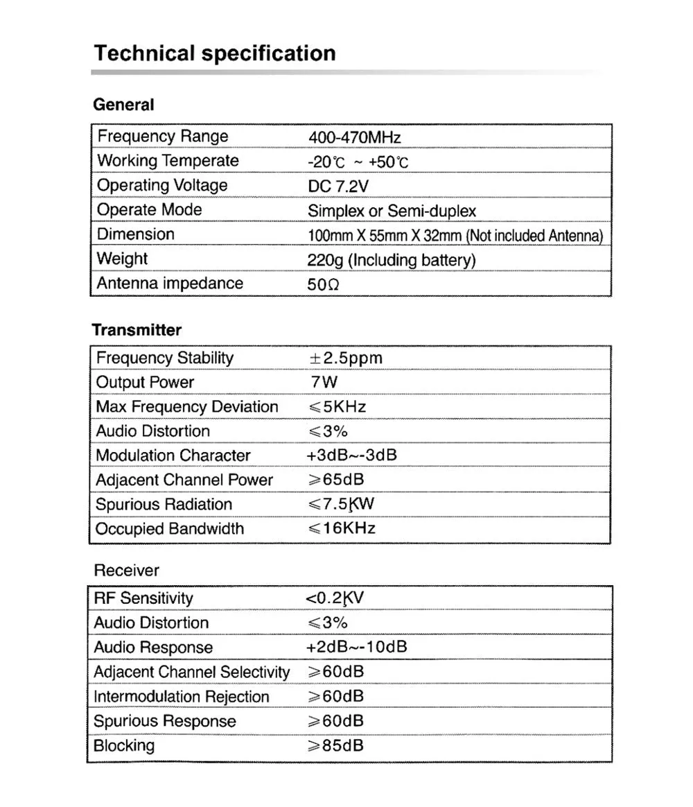 Crony 7W MT-777 UHF Long Range Walkie Talkie Rechargeable Protable Radio Wireless Radio 5-8 KM