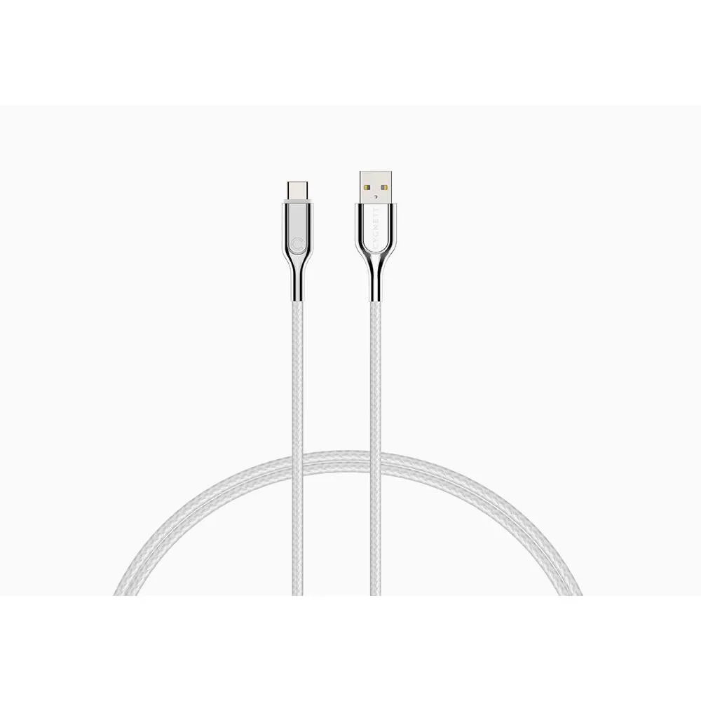 Cygnett Armoured 3AMP/60W 2.0 USB-C to USB-A Cable 2m (White)