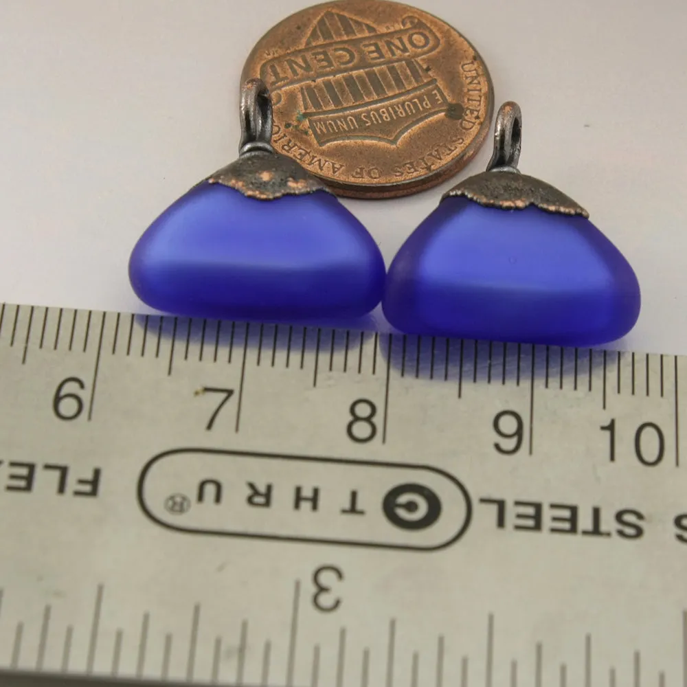 Dark Blue Geometric Triangles with Copper Electroforming