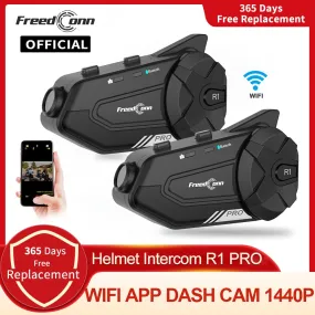 Dash Cam HD Intercom Motorcycle Helmet Headset R1 Pro