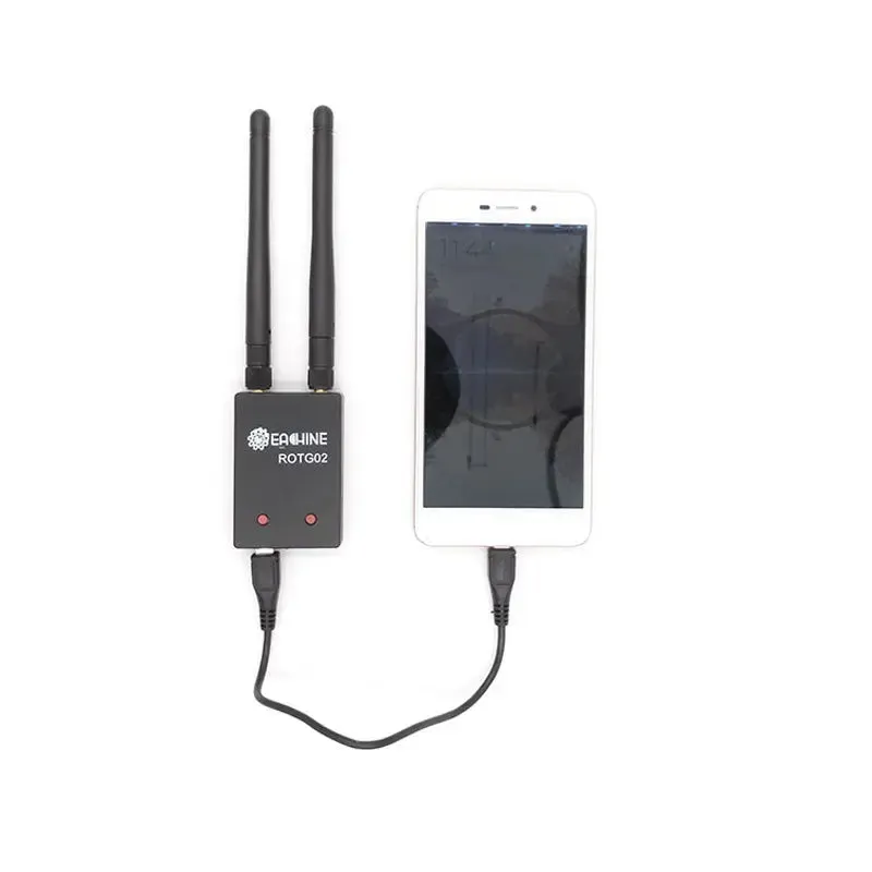 Eachine ROTG02 UVC OTG 5.8G 150CH Dual Antenna Audio FPV Receiver – Black