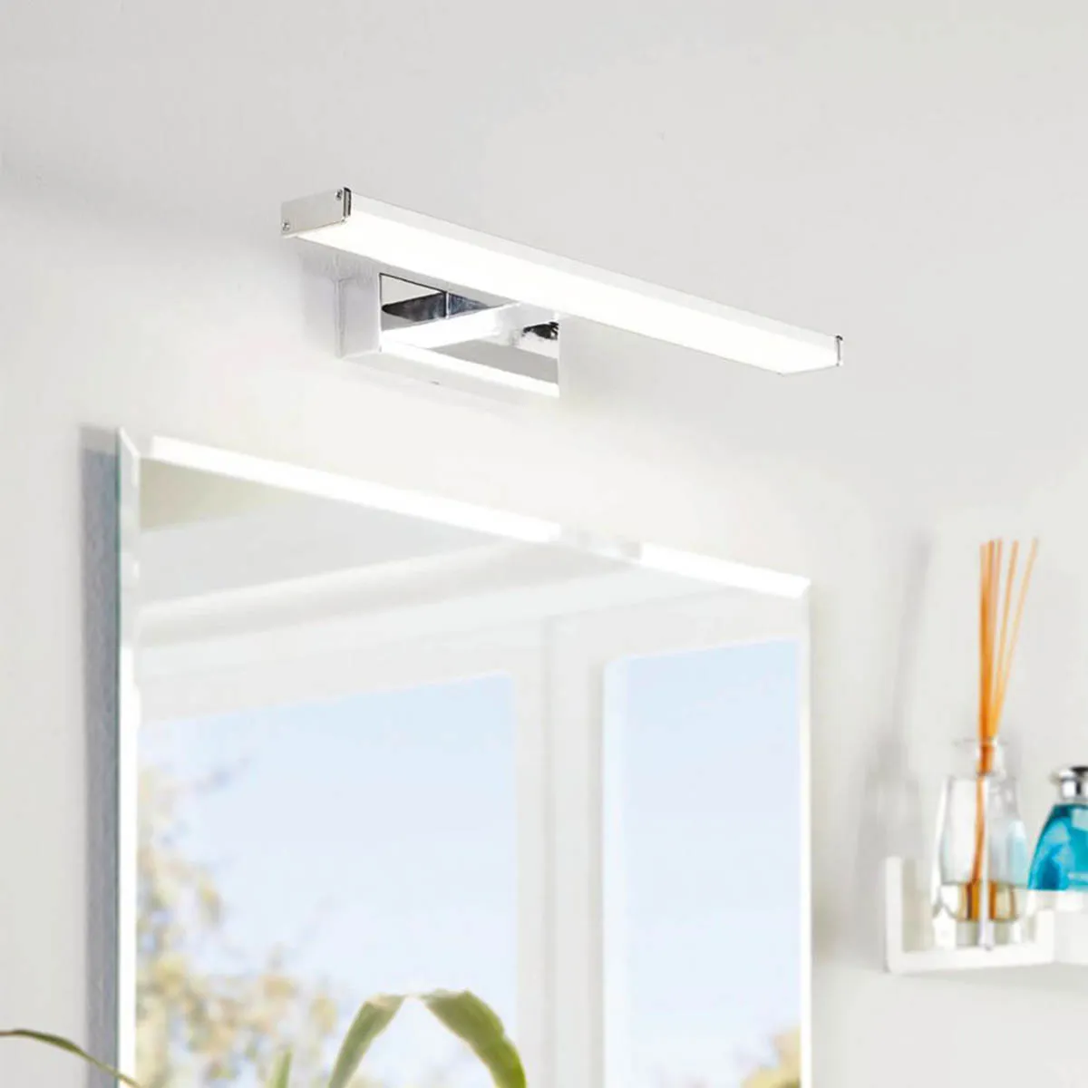 Eglo Bathroom Mirror Light Integrated LED Neutral White Aluminium Chrome Modern