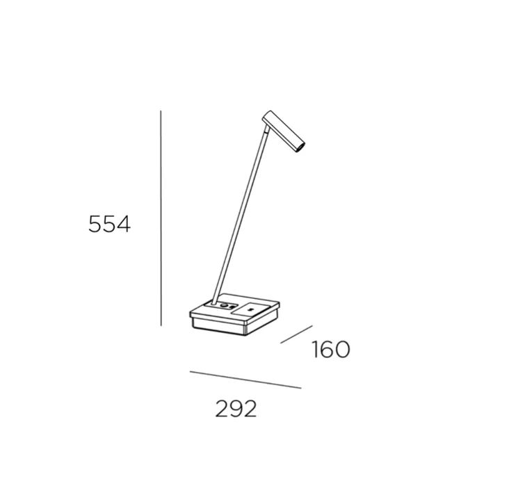 ELA White & Brass Elegant Directional Table Light With Wireless Device Charge - ID 10745