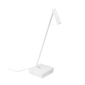 ELA White & Brass Elegant Directional Table Light With Wireless Device Charge - ID 10745