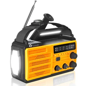 Emergency-Radio,Puiuisoul 8000mAh Portable Weather Solar Radios with Hand Crank,Reading Lamp,3 Gear LED Flashlight,SOS Alarm,AM/FM/NOAA,Headphone Jack