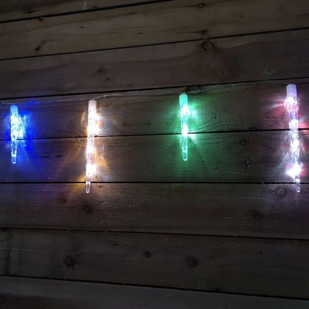 Festive 24 Colour Changing Remote Control Icicle Lights (6.9m)