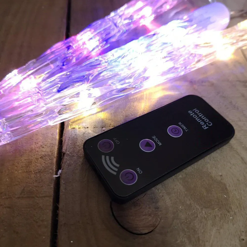 Festive 24 Colour Changing Remote Control Icicle Lights (6.9m)