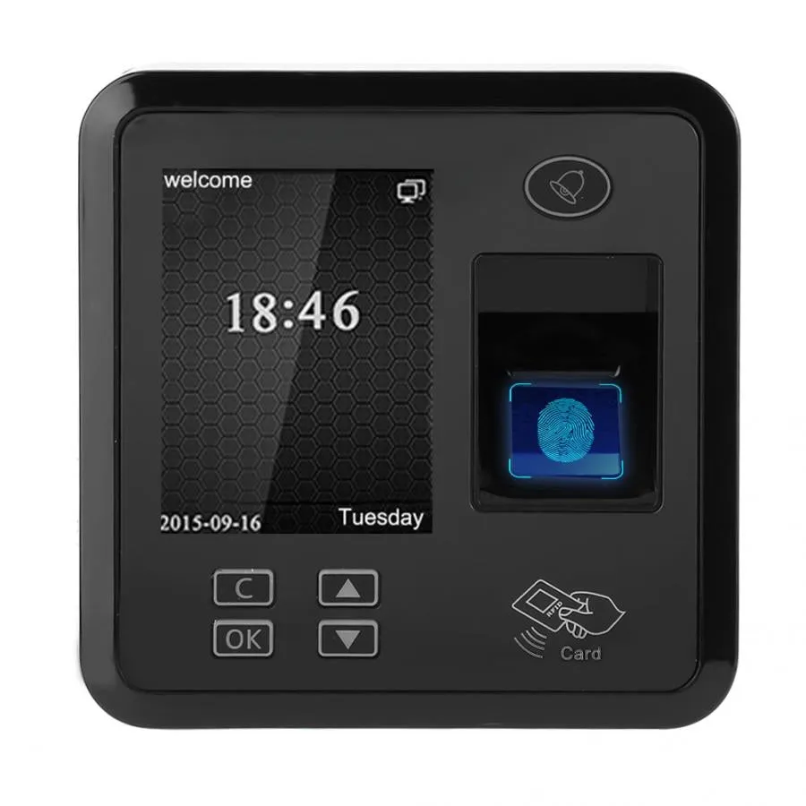 Fingerprint Sensor TCP IP 2.4in TFT 125KHZ Fingerprint RFID Card Time Attendance Machine Access Control System