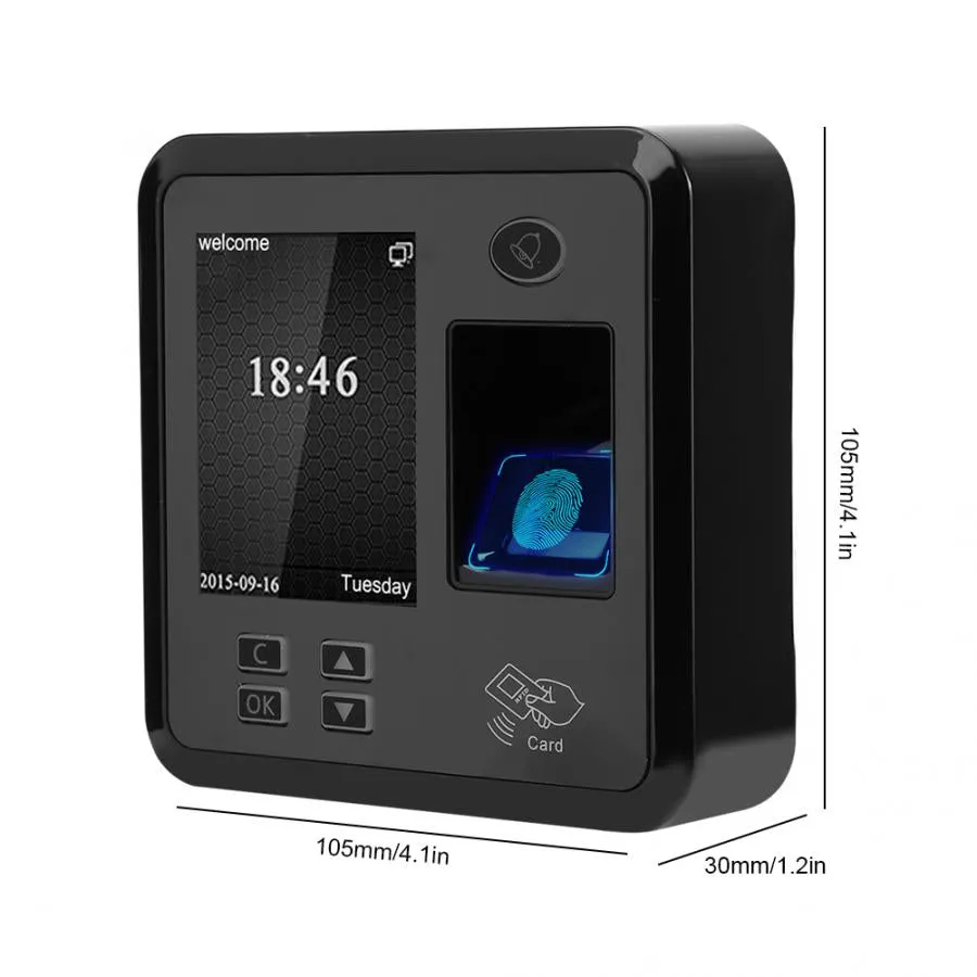 Fingerprint Sensor TCP IP 2.4in TFT 125KHZ Fingerprint RFID Card Time Attendance Machine Access Control System