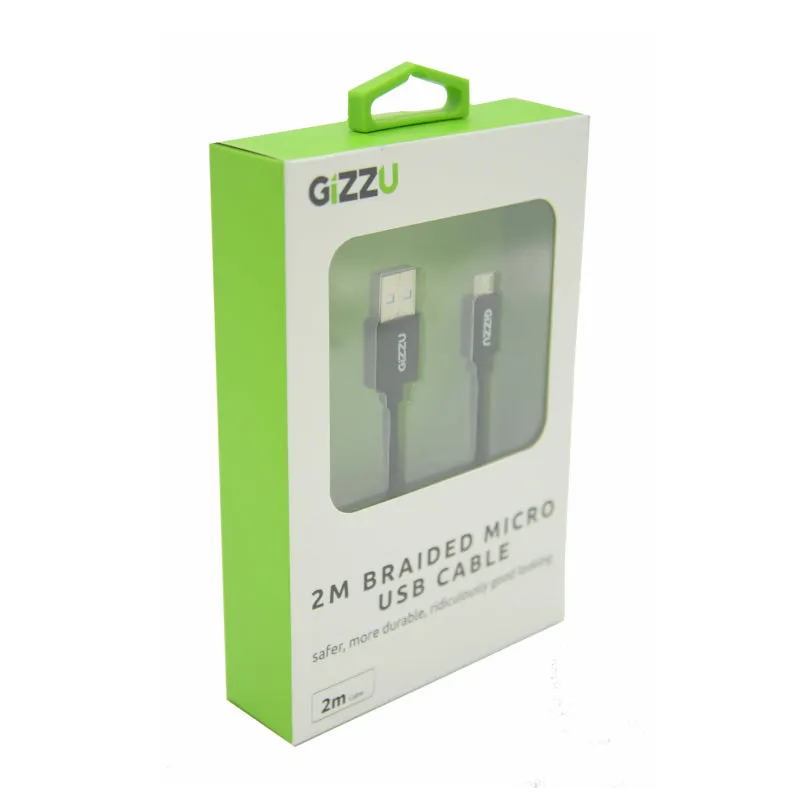 Gizzu Micro 2M Usb Braided Cable Black
