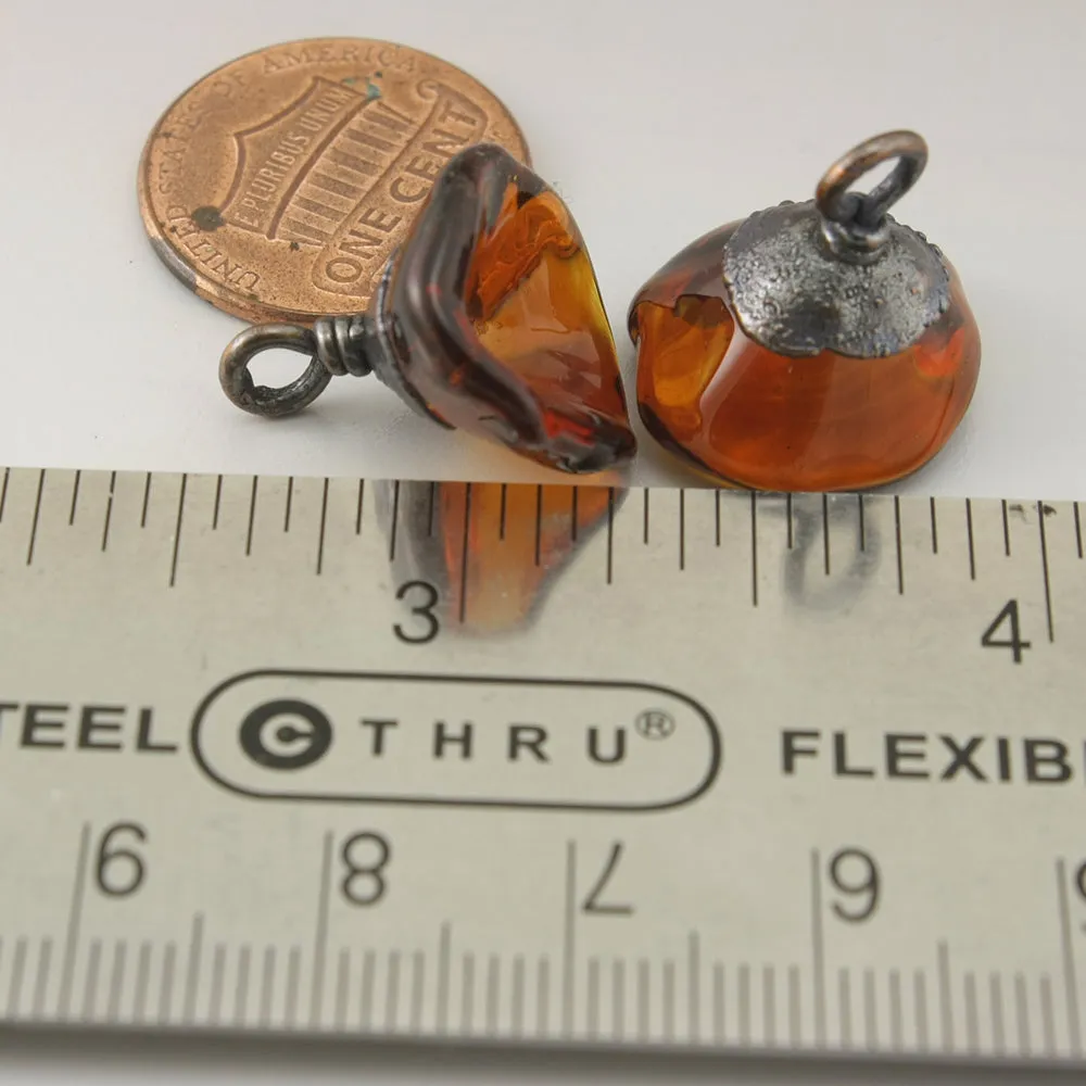 Gold Topaz Bellflowers with Copper Electroforming