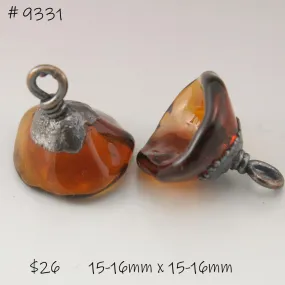 Gold Topaz Bellflowers with Copper Electroforming