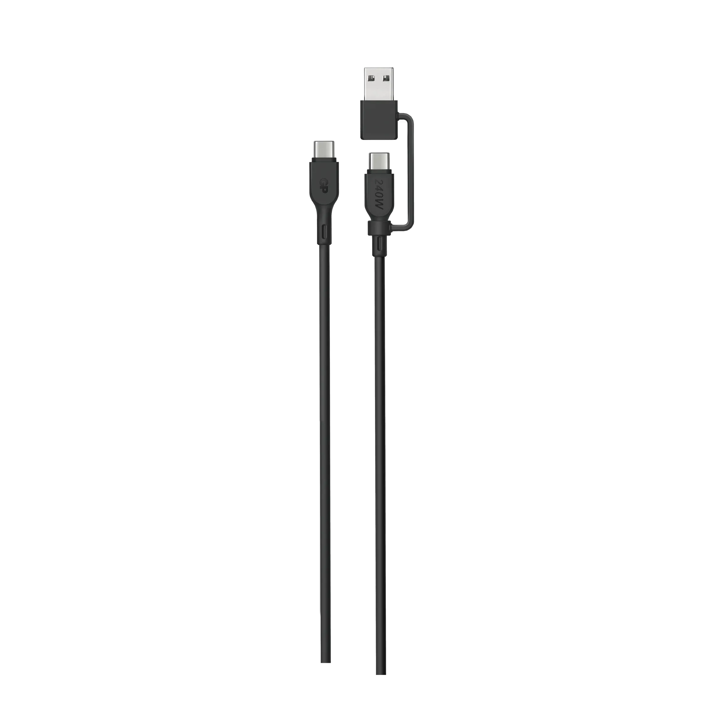 GP 1.5 metre 2-in-1 USB-C / USB-A to USB-C 240W Charge & Sync Cable CCBV