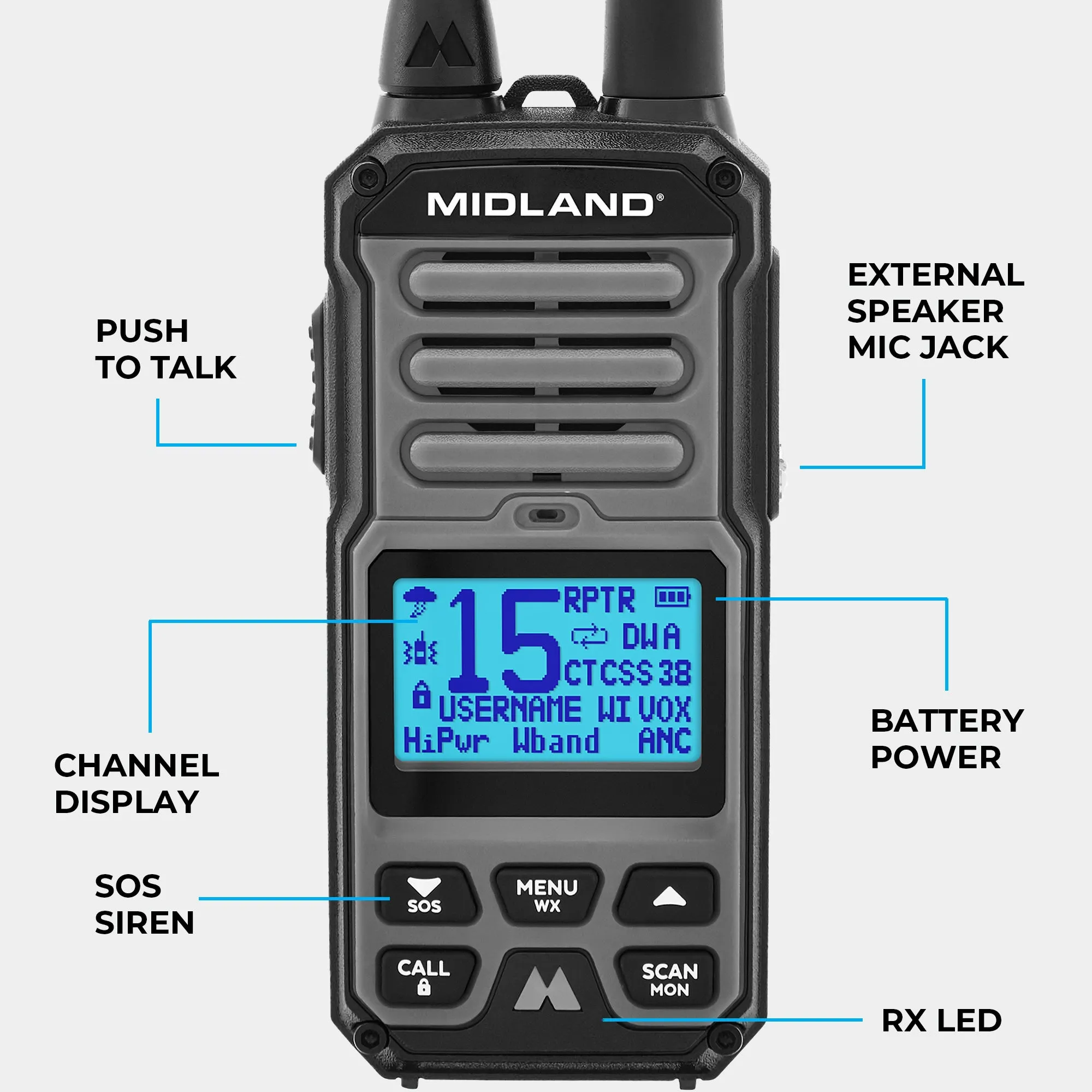 GXT GMRS 5-WATT TWO-WAY RADIO - GXT67 PRO