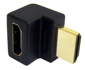 HDMI 90 Degree Right Angle Adapter, Male/Female, Gold Plated, 1080p