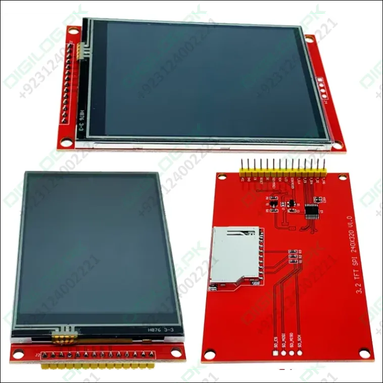 HKD40.57 | 3.2 Inch TFT LCD Screen Display SPI Module with Touch Panel - 320x240 RGB ILI9341 | Digilog.pk