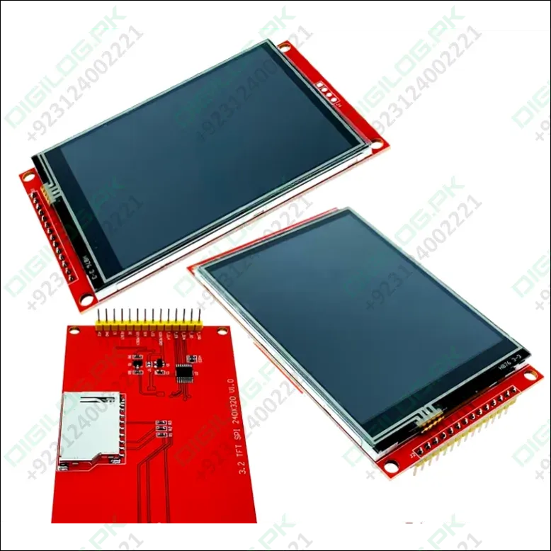 HKD40.57 | 3.2 Inch TFT LCD Screen Display SPI Module with Touch Panel - 320x240 RGB ILI9341 | Digilog.pk