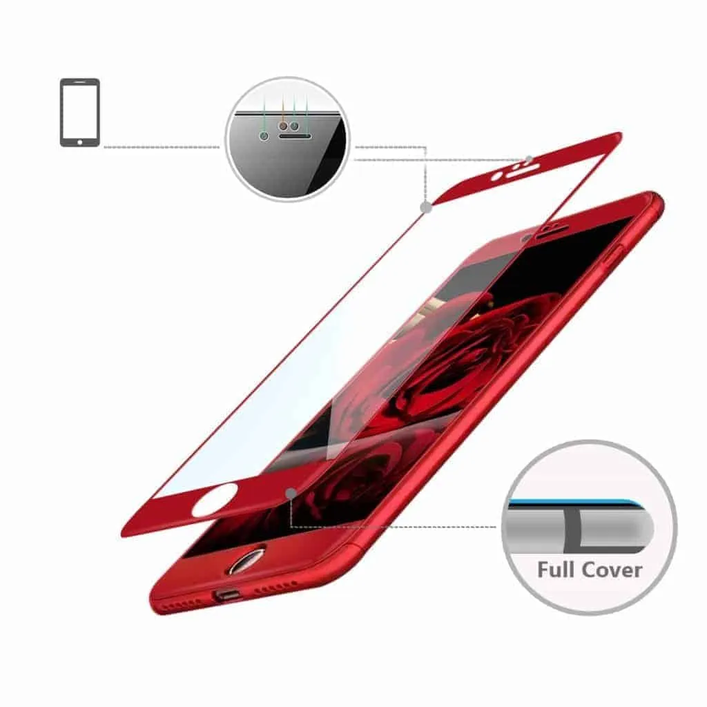 iPhone 7 Screen Protector Gorilla Glass 2 Pack Red