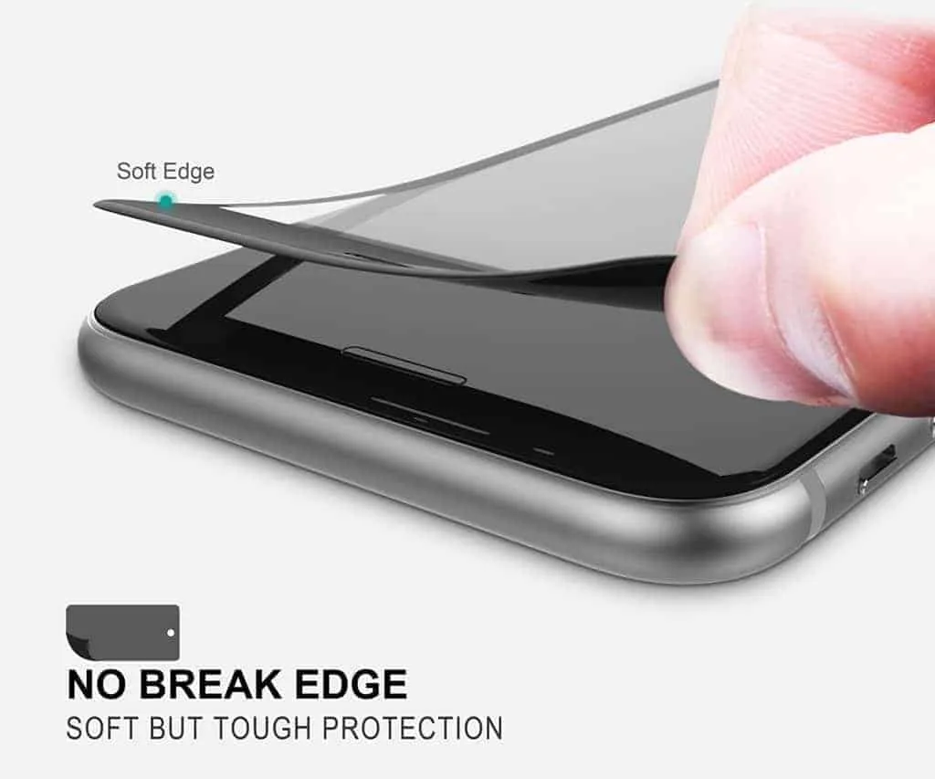 iPhone 8 Plus Tempered Glass Screen Protector (Black) 2-Pack Gorilla Glass