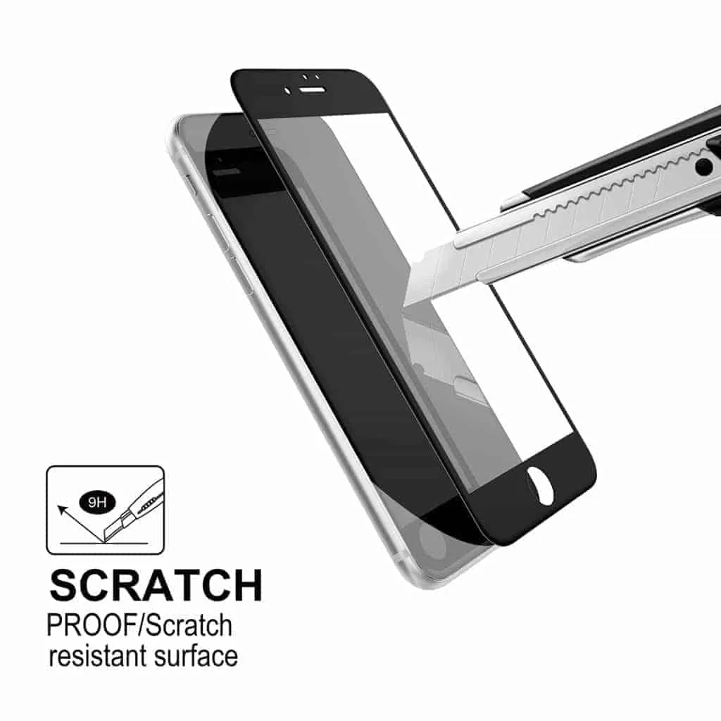 iPhone 8 Plus Tempered Glass Screen Protector (Black) 2-Pack Gorilla Glass