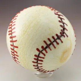 Jumbo Etched Baseball Marble in Ivory and Red Jumbo Etched Baseball Marble in Ivory and Red