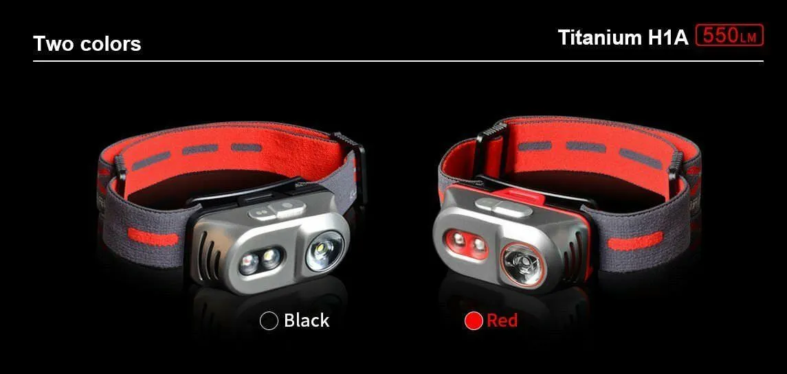 Klarus H1A Rechargeable Headlamp (Titanium) - 550Lm - Battery Included