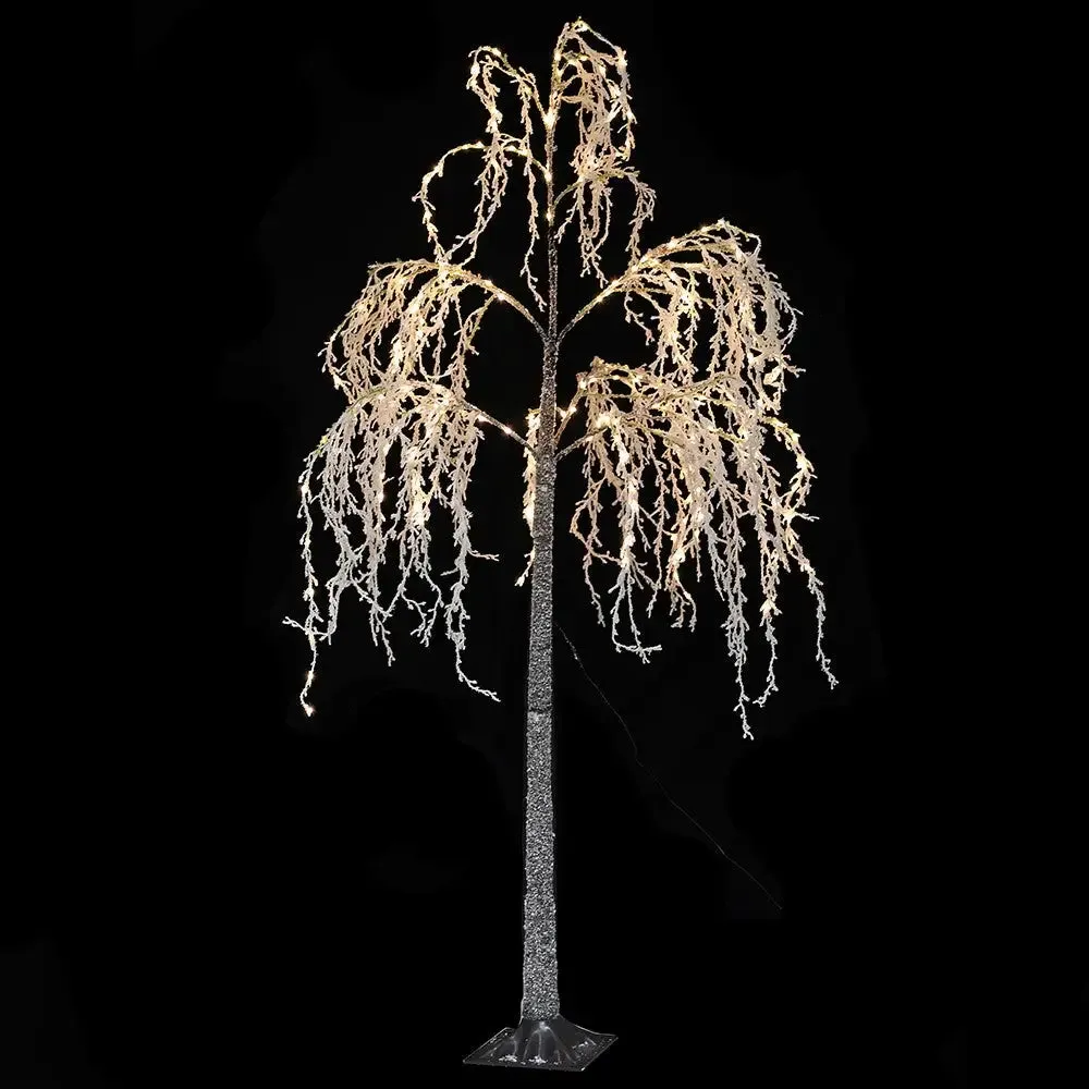 Lit Flock Willow Tree 1.8m Warm White LEDs