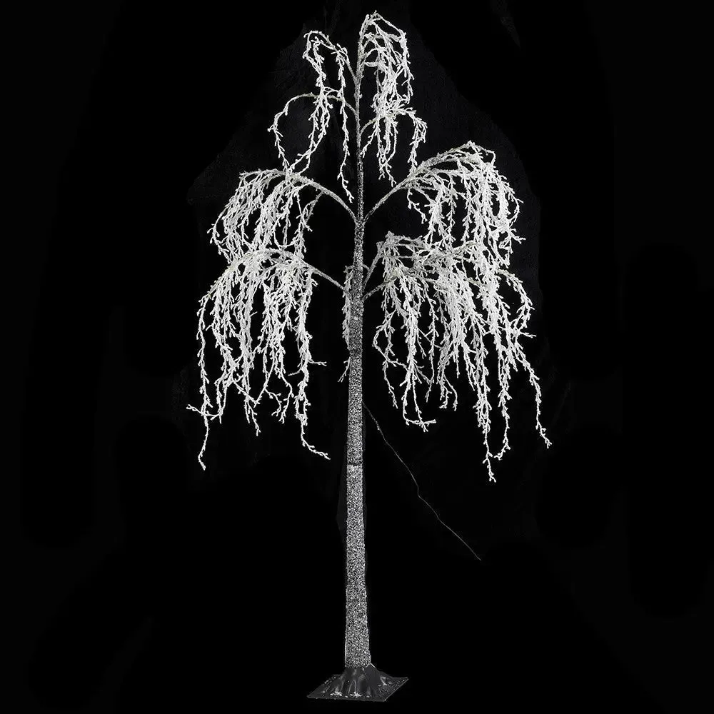 Lit Flock Willow Tree 1.8m Warm White LEDs