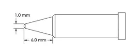 Metcal GT4-CN0010P Power Conical Solder Tip, 1.0 x 6.0mm